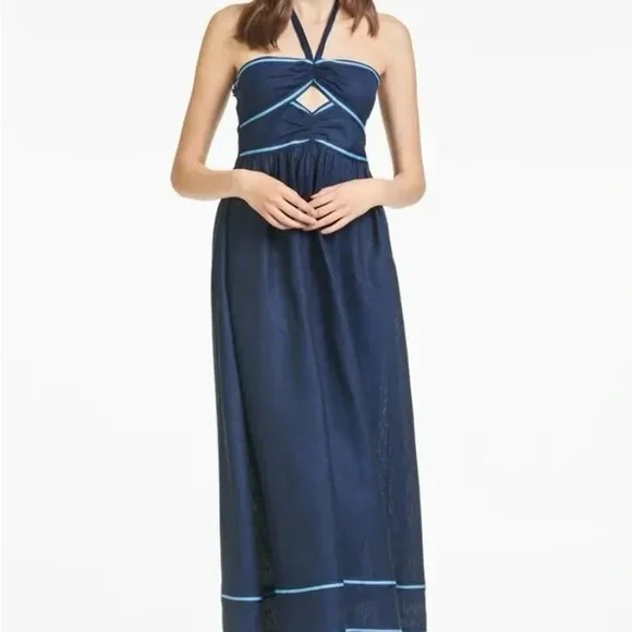 Sachin + Babi | Dresses | Nwt Sachin Babi Reid Blue And White Halter Dress  | Poshmark